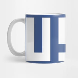 Pixel USA White Letters Blue Mug